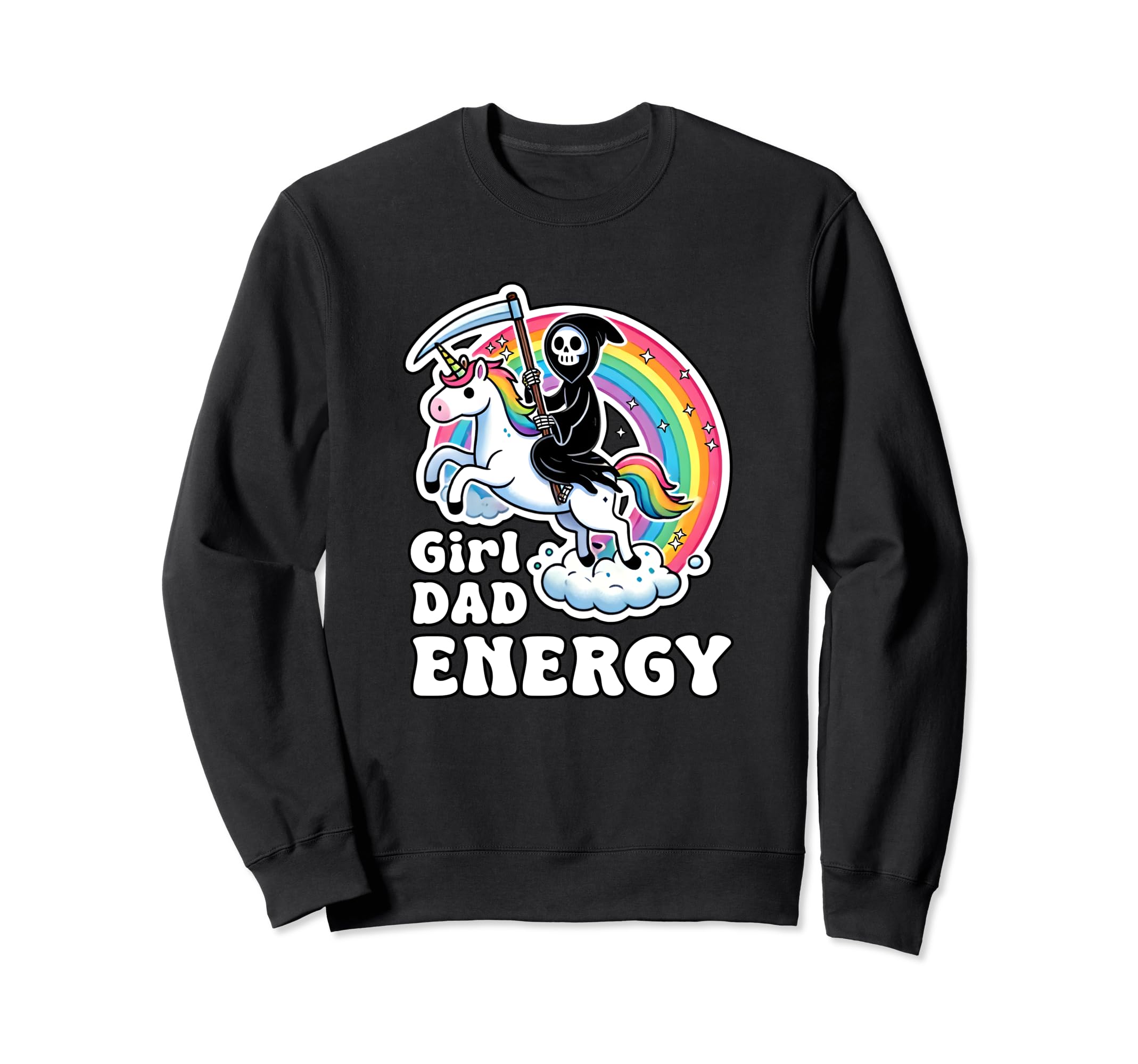 Funny Dad Energy Unicorn Grim Reaper Sweatshirt - Streetwear Style Unisex - T-Shirt, Sweatshirt, Hoodie