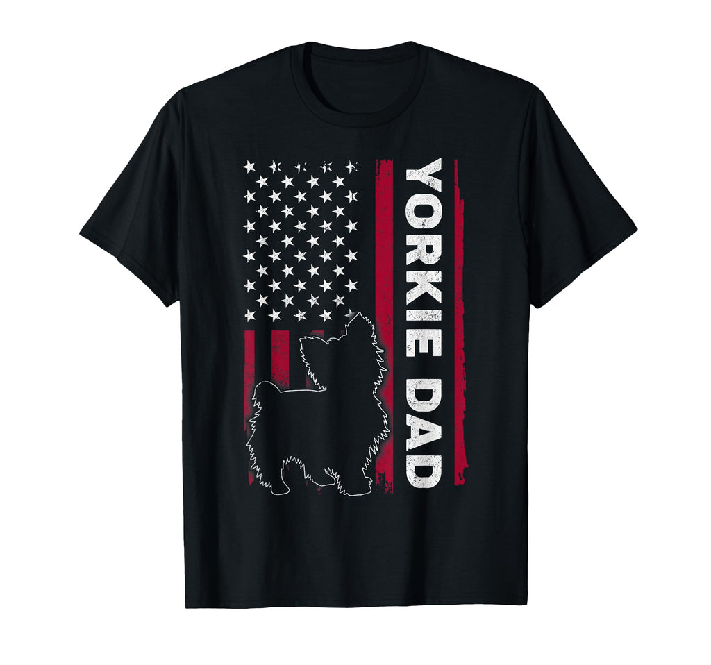 Yorkie Dog Us American Flag Yorkie Dad T-Shirt - Unique Graphic for Adults - T-Shirt, Sweatshirt, Hoodie