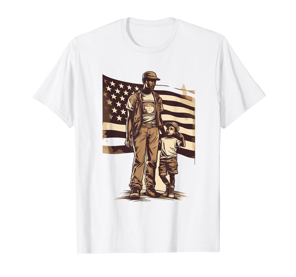 Dad Grandpa Veteran Veterans American T-Shirt - Custom Art Print Unisex - T-Shirt, Sweatshirt, Hoodie