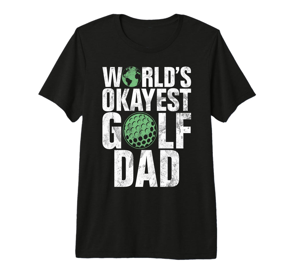 Worlds Okayest Golf Dad Tri Blend T-Shirt - Minimalist Print Men Women - T-Shirt, Sweatshirt, Hoodie