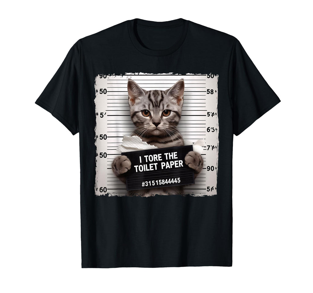 Cat Mugshot Humorous Cat Cats Lover T-Shirt - Aesthetic Graphic for Adults - T-Shirt, Sweatshirt, Hoodie