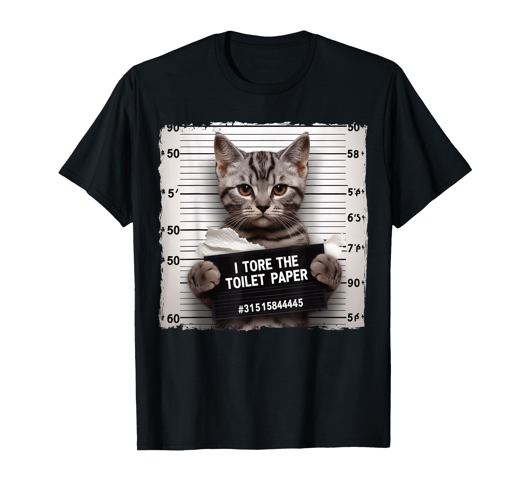 Cat Mugshot Humorous Cat Cats Lover T-Shirt - Aesthetic Graphic for Adults - T-Shirt, Sweatshirt, Hoodie