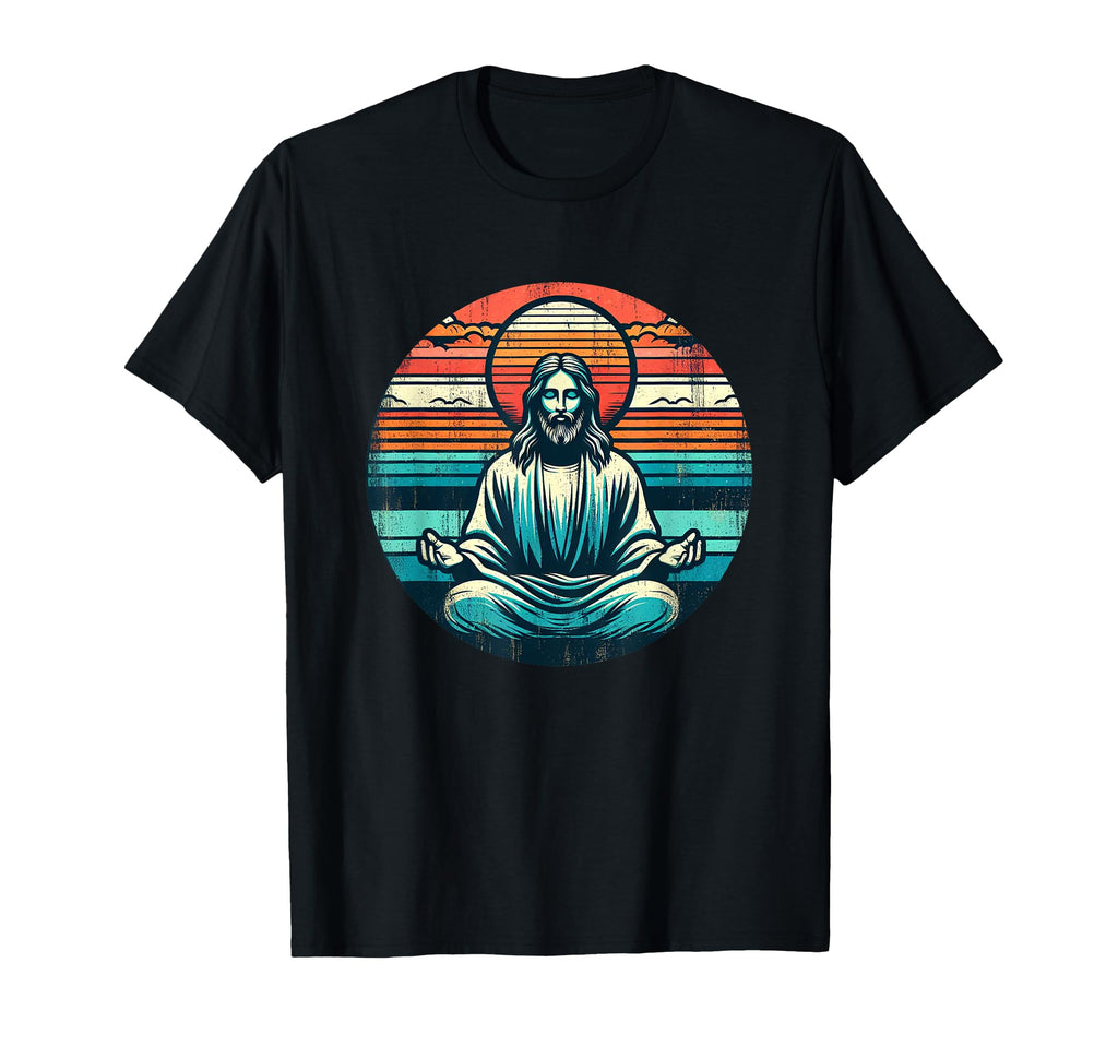 Meditating Jesus Inspiring T-Shirt - Aesthetic Graphic for Adults - T-Shirt, Sweatshirt, Hoodie
