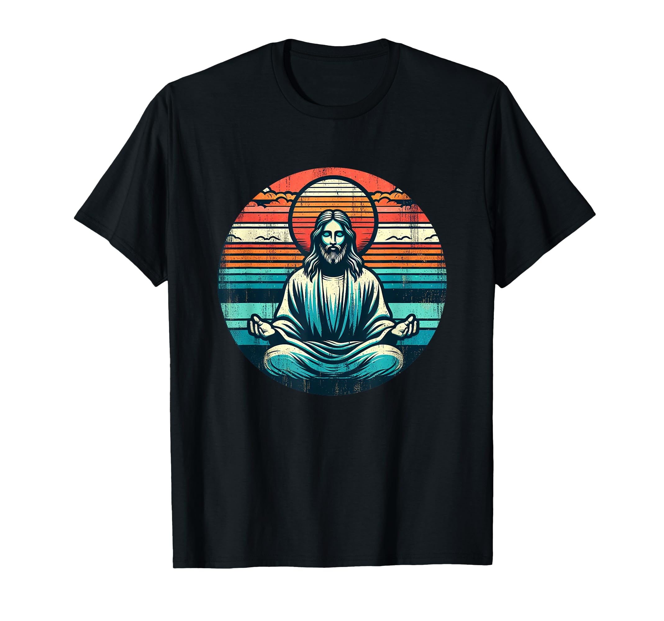 Meditating Jesus Inspiring T-Shirt - Aesthetic Graphic for Adults - T-Shirt, Sweatshirt, Hoodie