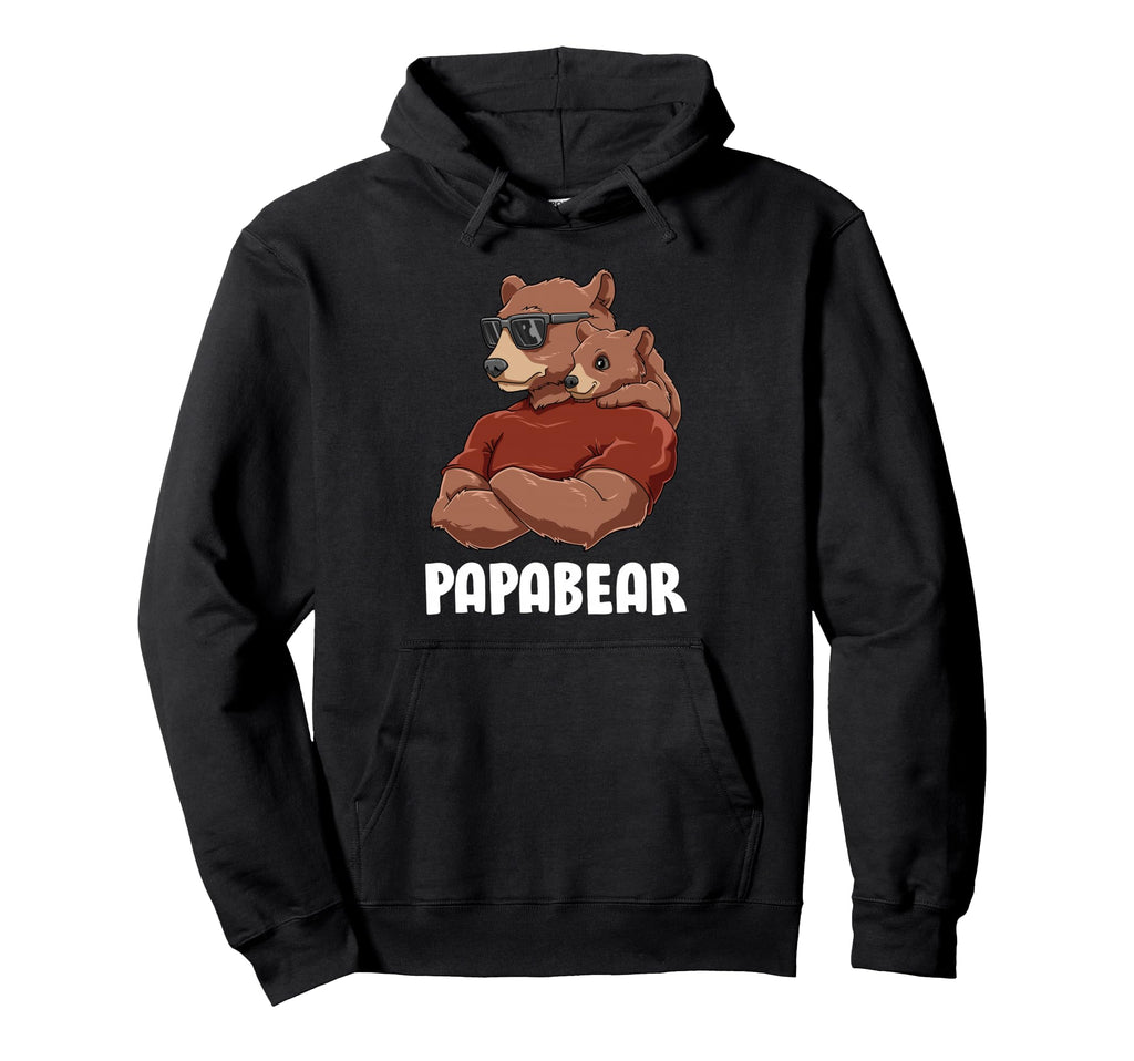 Papa Bear Dad Father Son Outfit Hoodie - Minimalist Print Men Women - T-Shirt, Sweatshirt, Hoodie