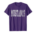 Mustangs Mascot Distressed School T-Shirt - Casual Everyday Wear Men Women - T-Shirt, Sweatshirt, Hoodie