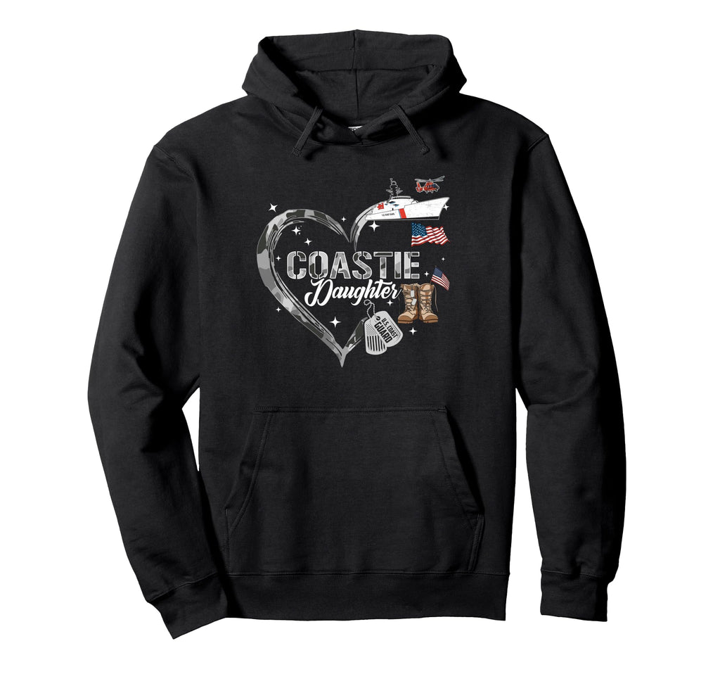 Proud Coastie Daughter Camo Heart Hoodie - Streetwear Style for Adults - T-Shirt, Sweatshirt, Hoodie
