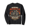 Motorcycle Biker Riding Motorcycle Sweatshirt - Aesthetic Graphic Men Women - T-Shirt, Sweatshirt, Hoodie