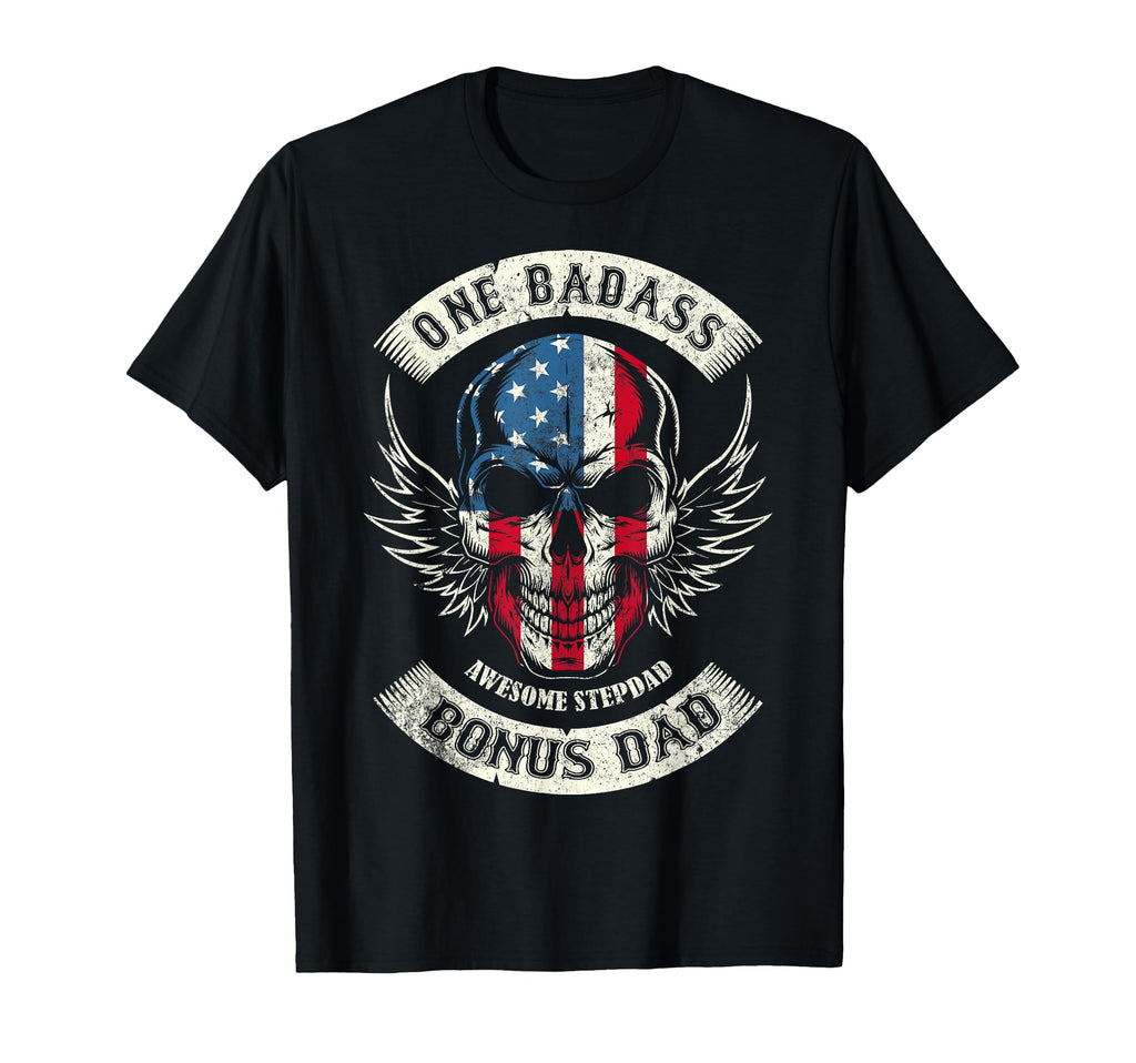One Badass Bonus Dad Skull Gift T-Shirt - Aesthetic Graphic for Adults - T-Shirt, Sweatshirt, Hoodie