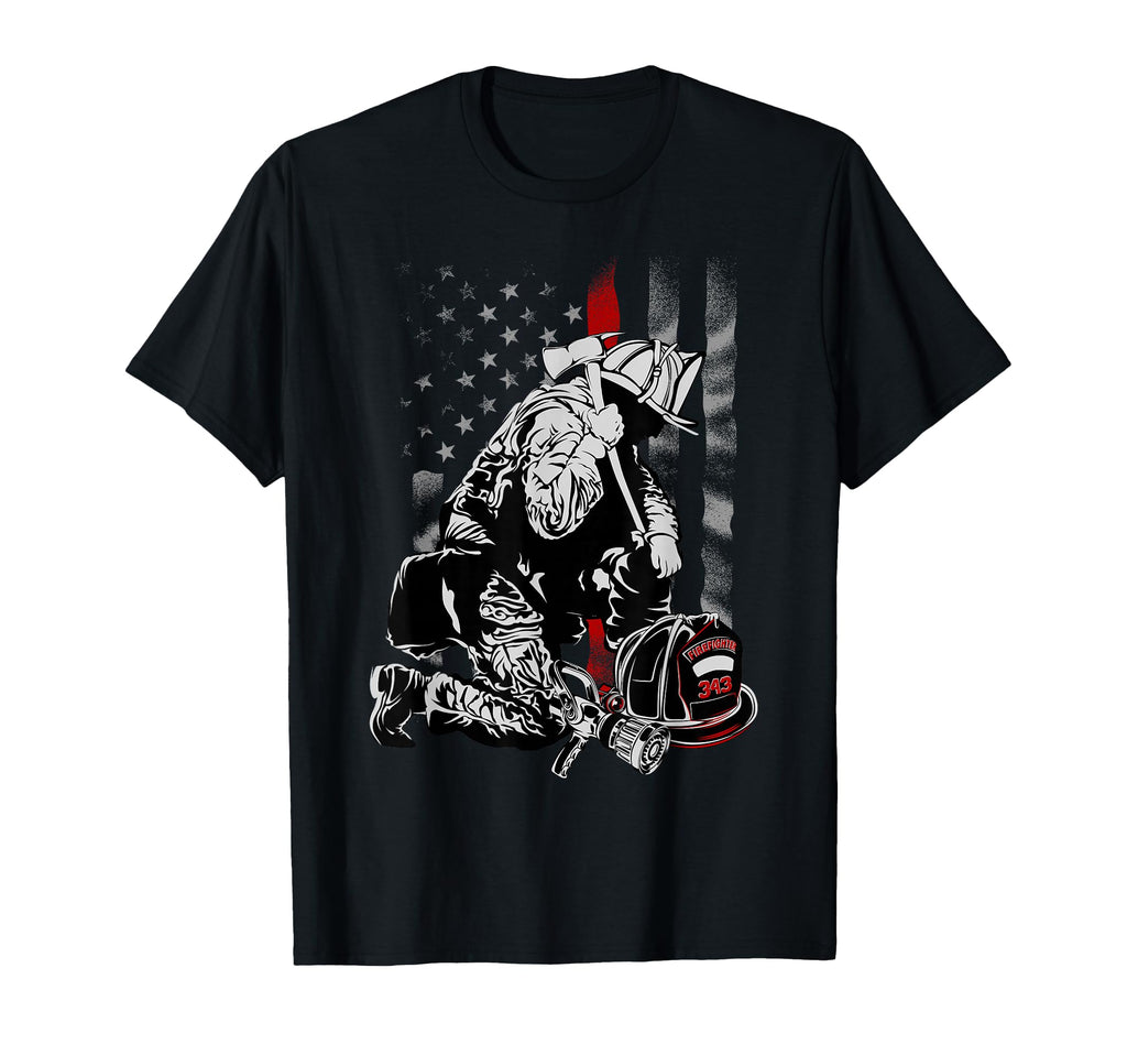 Fireman American Flag Thin Red Line T-Shirt - Fun Novelty Design Unisex - T-Shirt, Sweatshirt, Hoodie