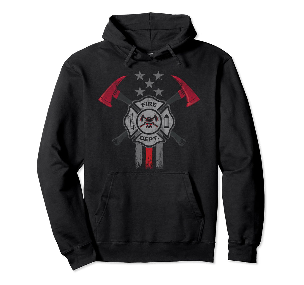 Firefighter Thin Red Line Fire Fighter Hoodie - Aesthetic Graphic Unisex - T-Shirt, Sweatshirt, Hoodie