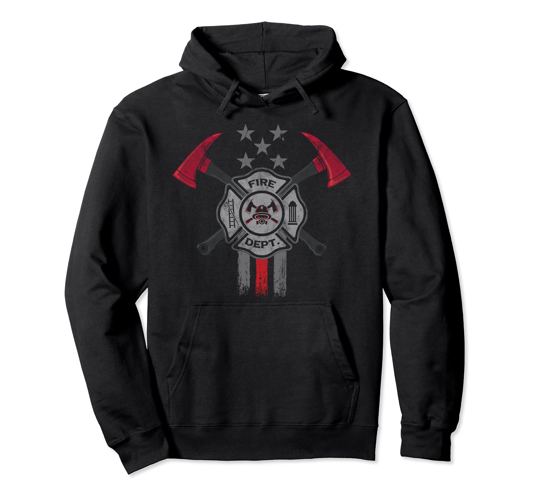 Firefighter Thin Red Line Fire Fighter Hoodie - Aesthetic Graphic Unisex - T-Shirt, Sweatshirt, Hoodie