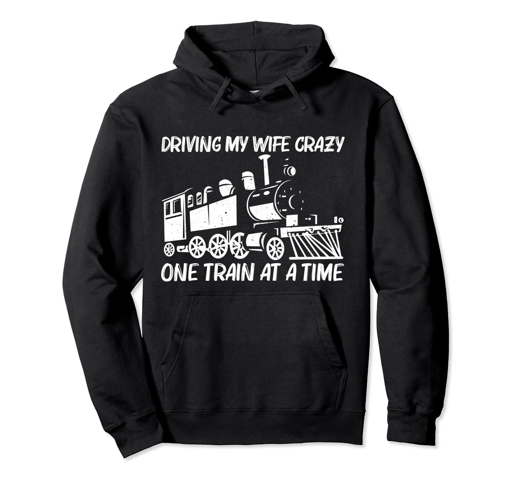 Train Dad Train Locomotive Railroad Hoodie - Minimalist Print Men Women - T-Shirt, Sweatshirt, Hoodie
