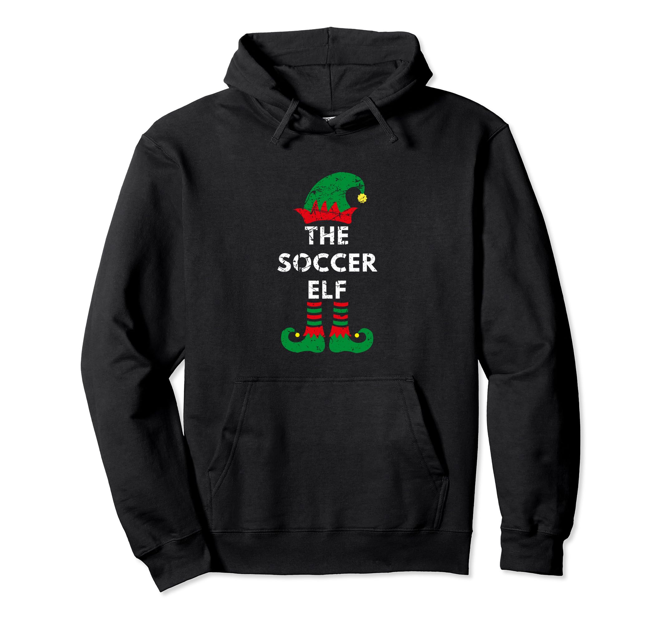 Soccer Elf Santa Party Matching Family Hoodie - Custom Art Print Unisex - T-Shirt, Sweatshirt, Hoodie