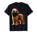 Briard Dog Santa Hat Lights Owner Mom T-Shirt - Unique Graphic Men Women - T-Shirt, Sweatshirt, Hoodie