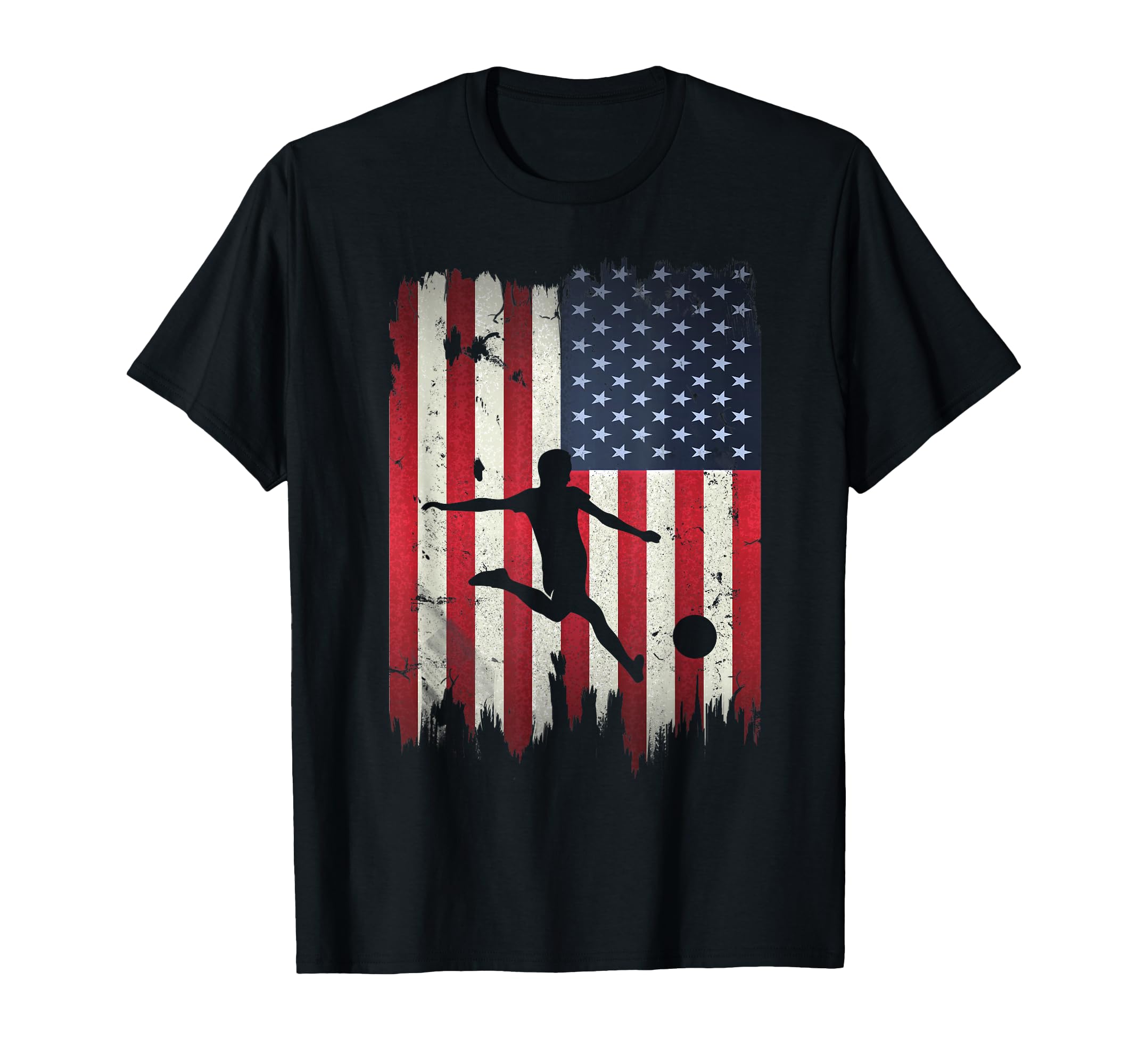 Soccer Usa American Flag 4Th July T-Shirt - Trendy Graphic for Adults - T-Shirt, Sweatshirt, Hoodie