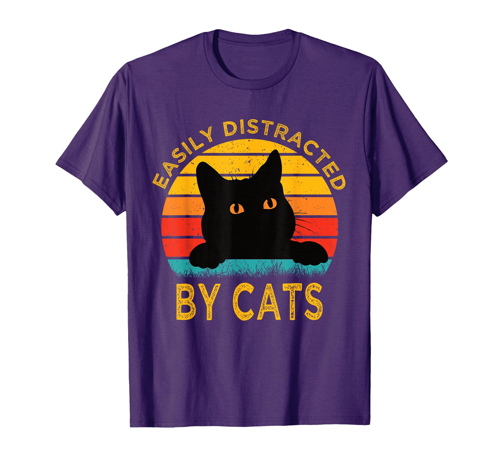 Easily Distracted Cats Funny Cat T-Shirt - Minimalist Print for Adults - T-Shirt, Sweatshirt, Hoodie