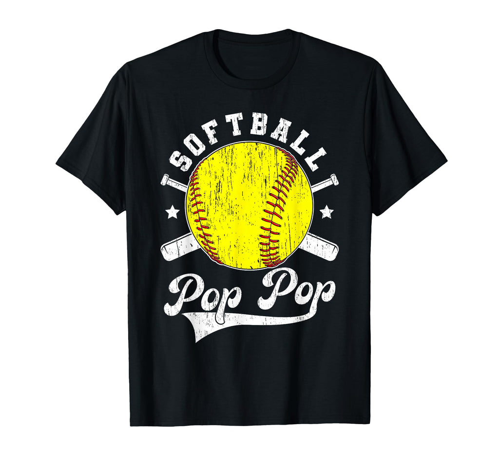 Softball Pop Pop Grandpa Softball T-Shirt - Casual Everyday Wear Men Women - T-Shirt, Sweatshirt, Hoodie