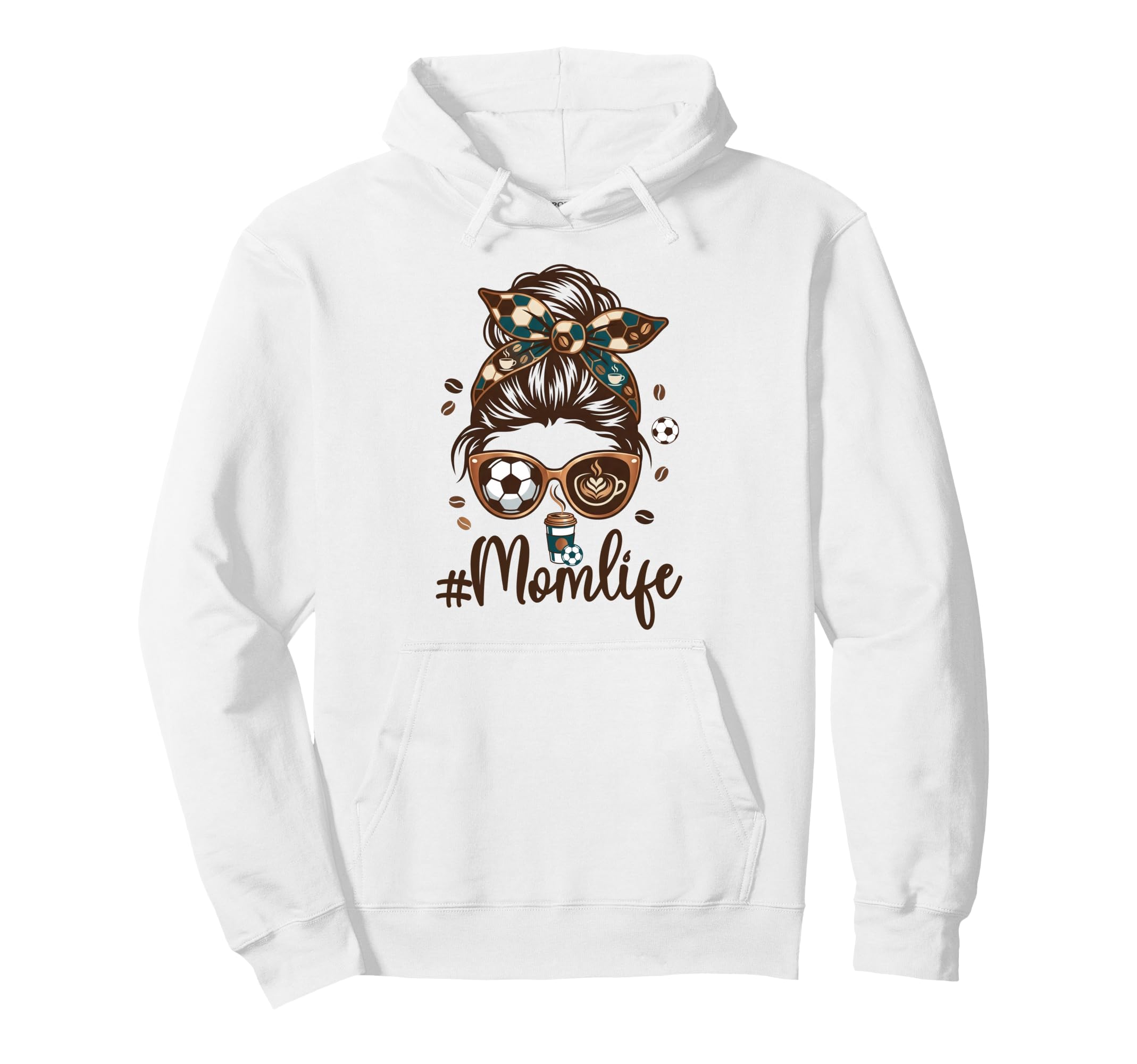 Soccer Mom Coffee Lover Messy Bun Game Hoodie - Custom Art Print Unisex - T-Shirt, Sweatshirt, Hoodie