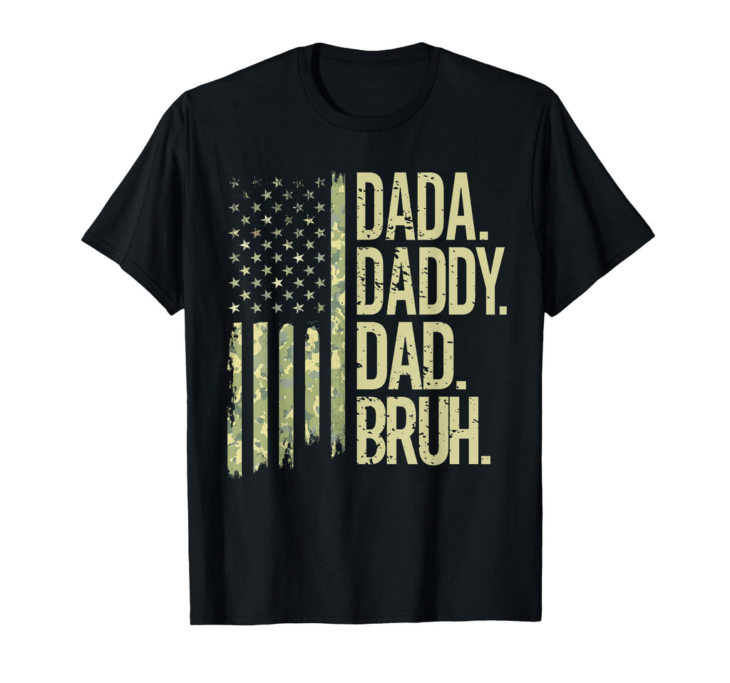 Dada Daddy Dad Bruh Usa Flag Military T-Shirt - Streetwear Style Men Women - T-Shirt, Sweatshirt, Hoodie