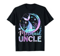 Mermaid Uncle Funny Birthday Party T-Shirt - Custom Art Print Unisex - T-Shirt, Sweatshirt, Hoodie