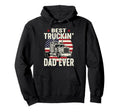 Best Truckin Dad Ever Funny Truck Hoodie - Minimalist Print Men Women - T-Shirt, Sweatshirt, Hoodie
