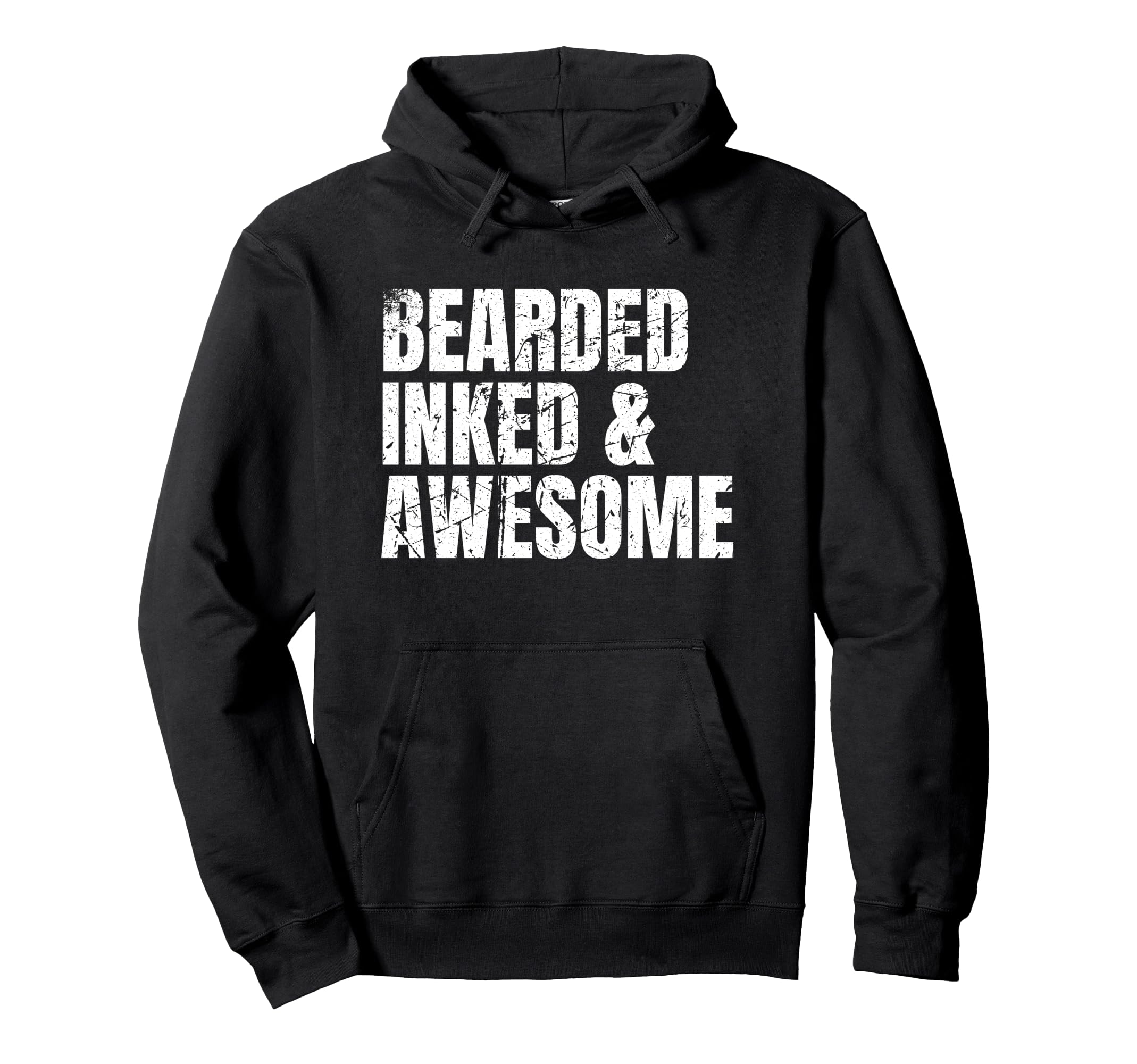 Bearded Inked Awesome Funny Tattooed Dad Hoodie - Aesthetic Graphic Unisex - T-Shirt, Sweatshirt, Hoodie