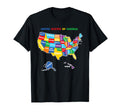 Colorful United States America Map T-Shirt - Minimalist Print for Adults - T-Shirt, Sweatshirt, Hoodie