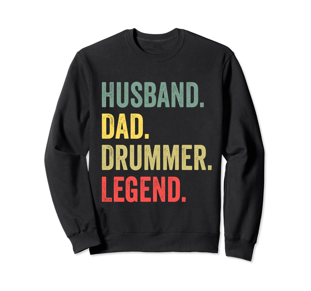 Husband Dad Drummer Legend Drum Sweatshirt - Minimalist Print for Adults - T-Shirt, Sweatshirt, Hoodie