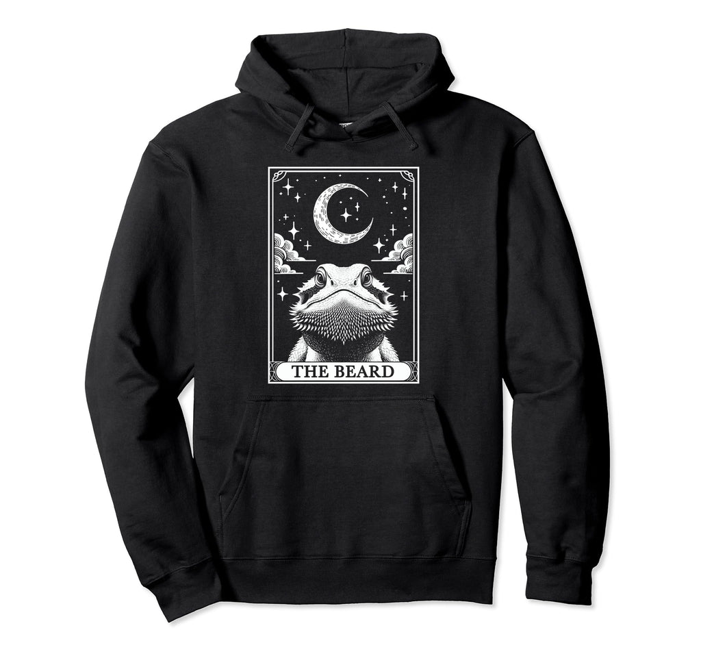 Tarot Card Crescent Moon Bearded Hoodie - Custom Art Print Men Women - T-Shirt, Sweatshirt, Hoodie