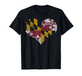 Maryland Heart Flag And T-Shirt - Graphic Print Unisex - T-Shirt, Sweatshirt, Hoodie