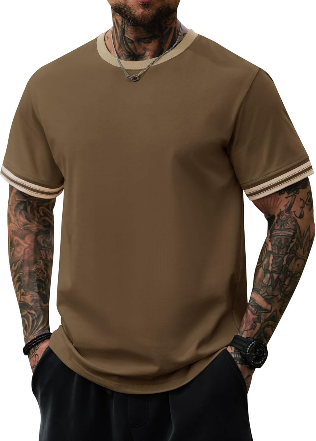 Mens Ringer Casual Heavyweight Summer Crewneck Short - Adult & Kids T-Shirts, Sweatshirts & Hoodies apparel design preview 1