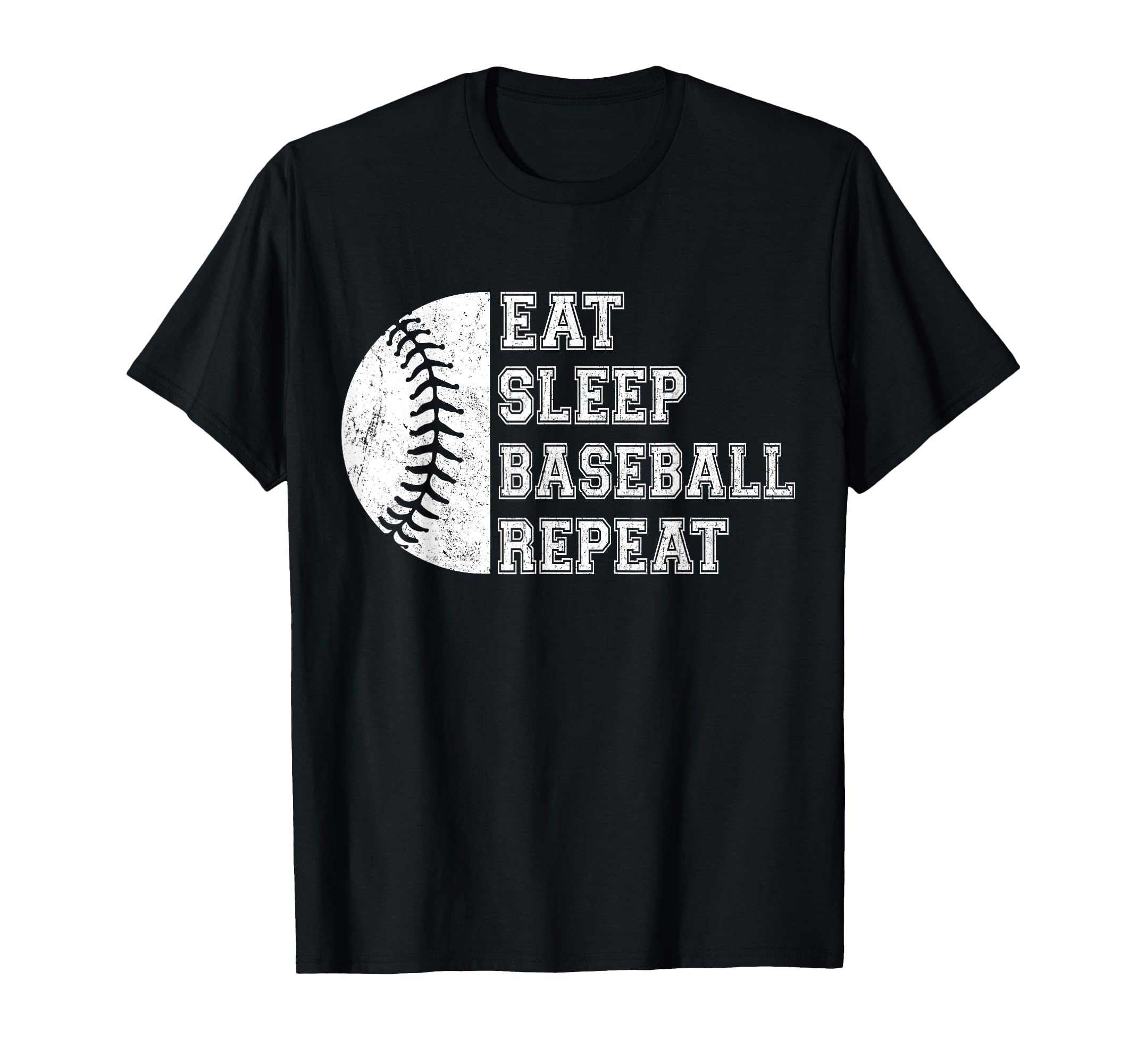 Eat Sleep Baseball Repeat Baseball T-Shirt - Custom Art Print Unisex - T-Shirt, Sweatshirt, Hoodie