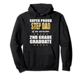 Super Proud Step Dad Awesome 2Nd Grade Hoodie - Aesthetic Graphic Unisex - T-Shirt, Sweatshirt, Hoodie