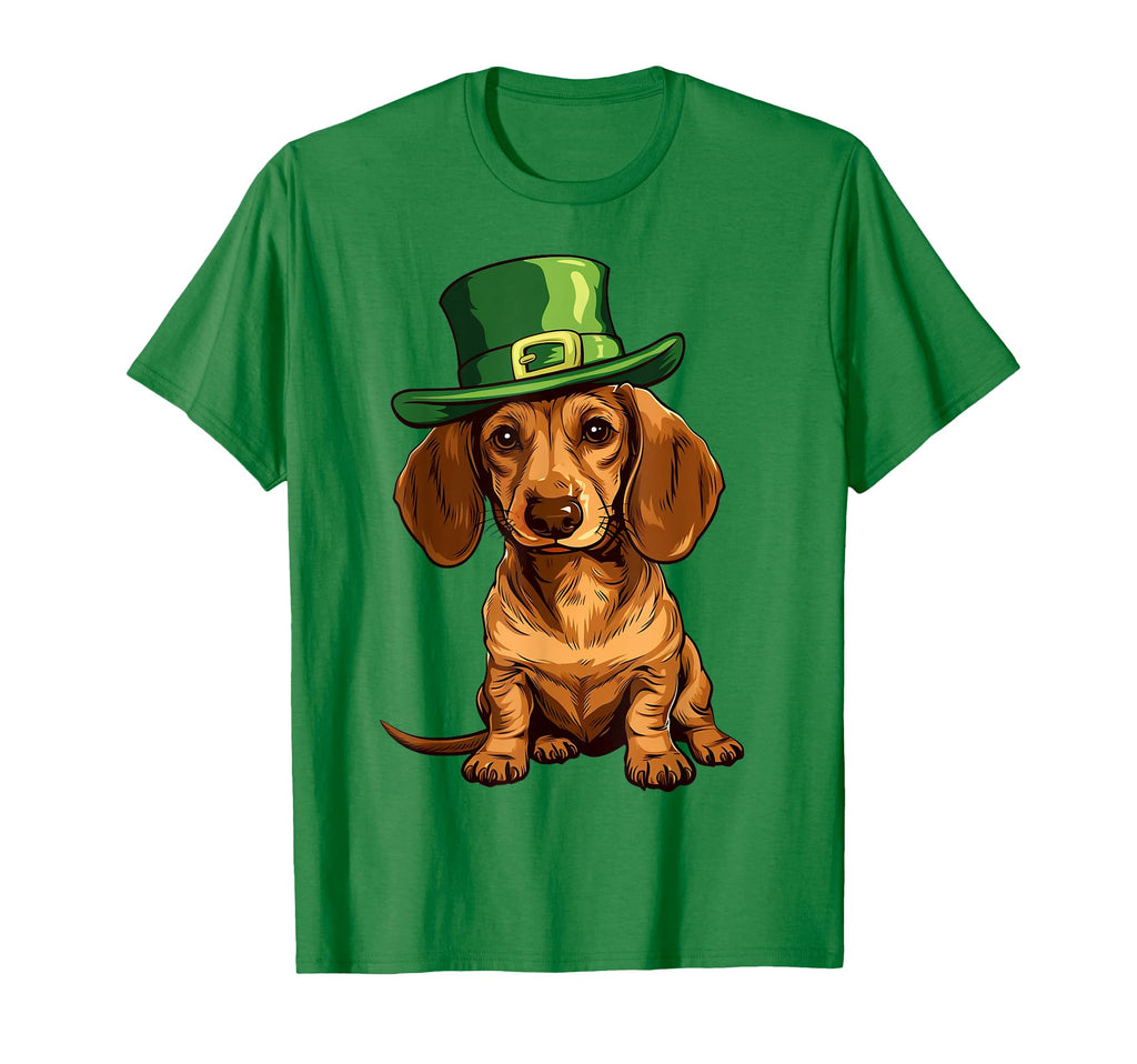 Saint Patricks Day Dachshund Dog T-Shirt - Minimalist Print Unisex - T-Shirt, Sweatshirt, Hoodie