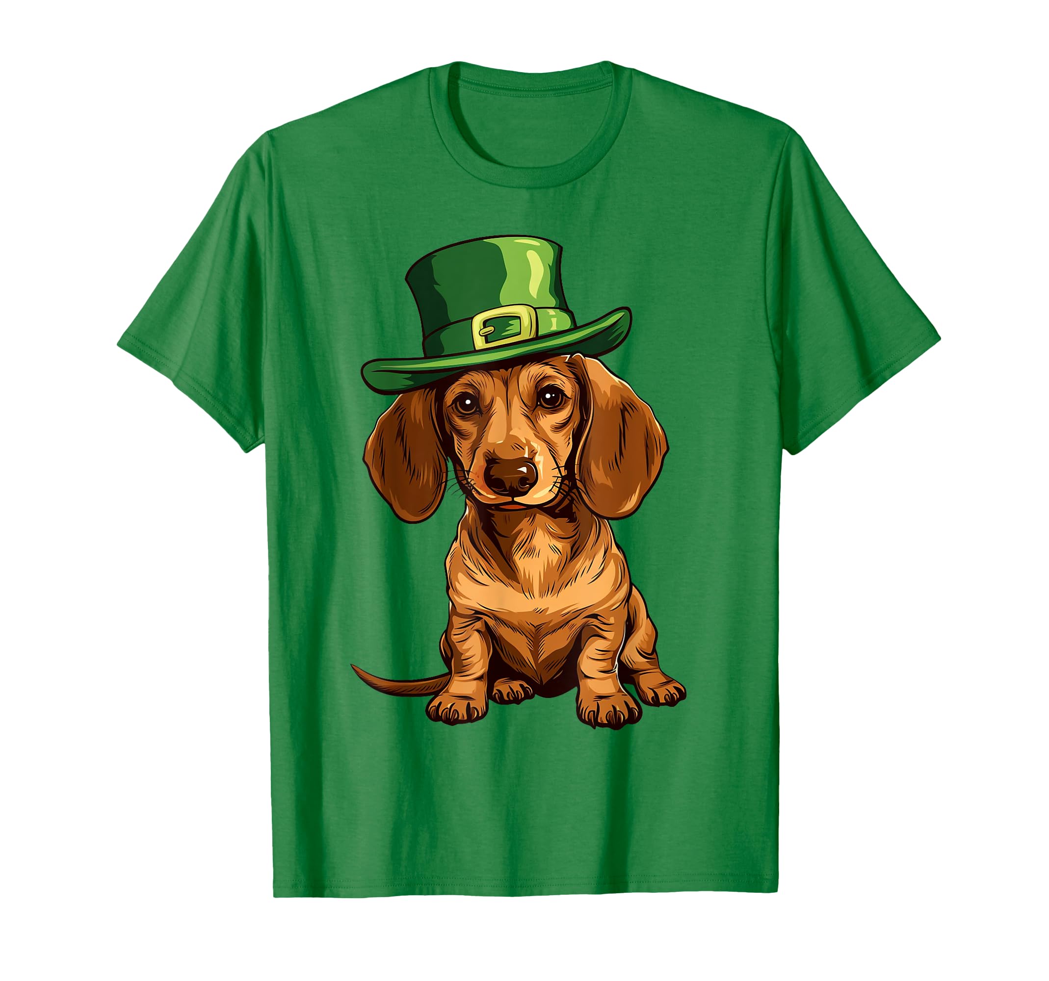 Saint Patricks Day Dachshund Dog T-Shirt - Minimalist Print Unisex - T-Shirt, Sweatshirt, Hoodie