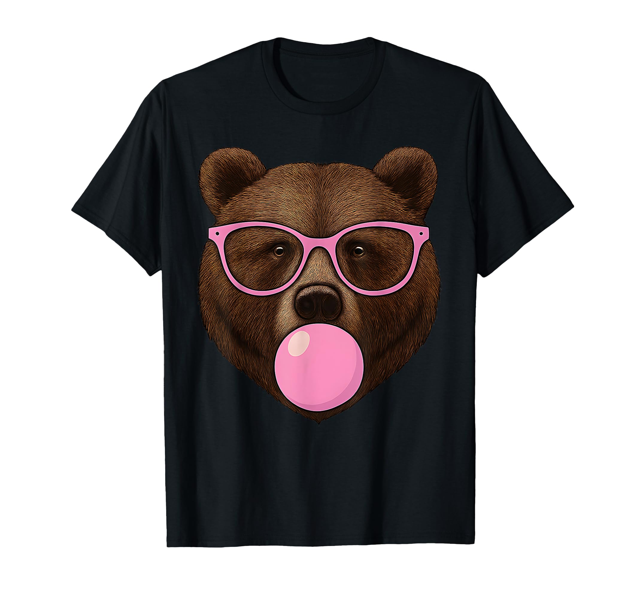 Bear Face Eating Gum And Makes T-Shirt - Custom Art Print for Adults - T-Shirt, Sweatshirt, Hoodie