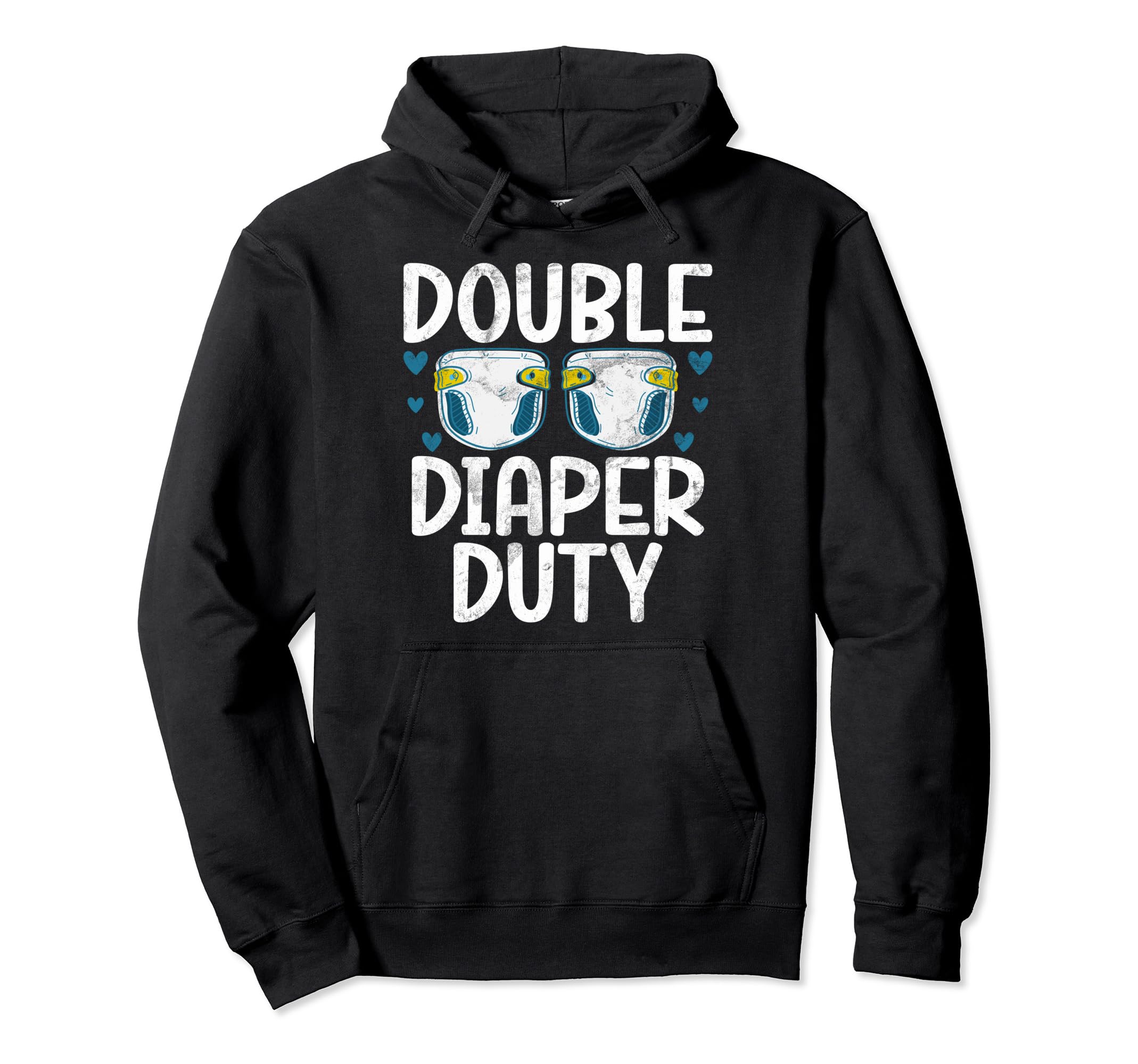 Double Diaper Duty Twin Dad Hoodie - Unique Graphic for Adults - T-Shirt, Sweatshirt, Hoodie