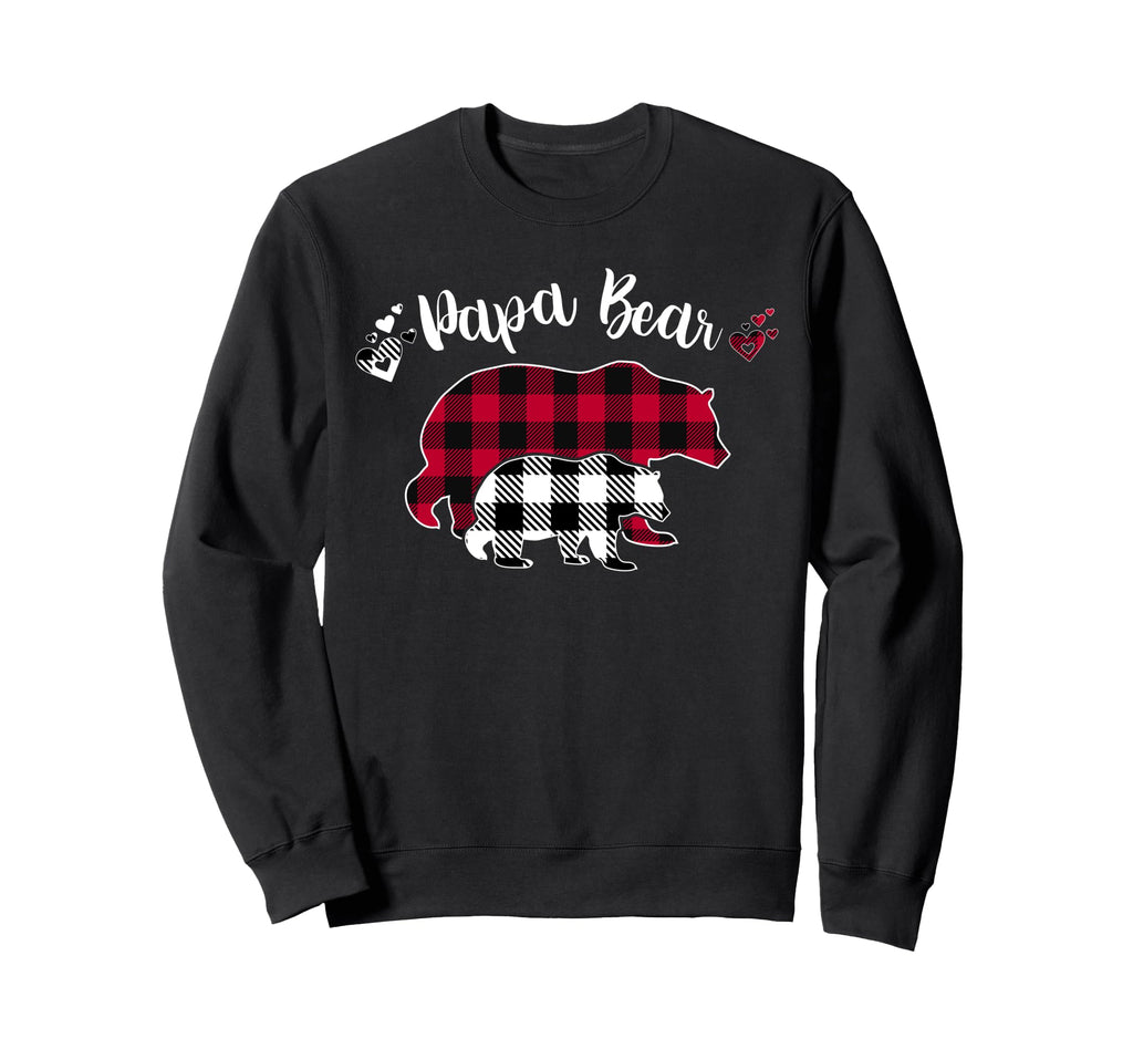 Papa Bear Bear Pajama Grey Red Sweatshirt - Custom Art Print for Adults - T-Shirt, Sweatshirt, Hoodie