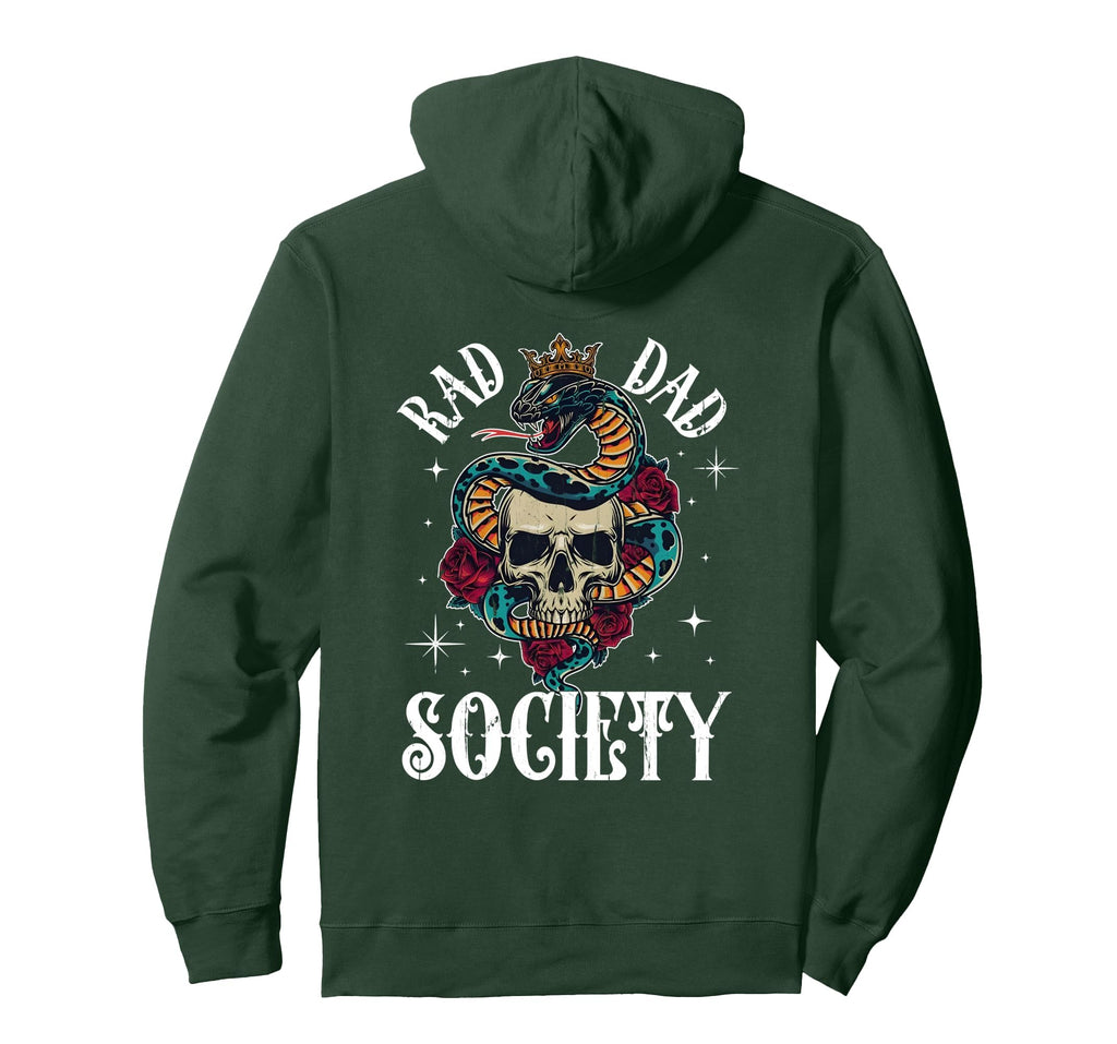 Rad Dad Society Dad Life Dad Club Back Hoodie - Minimalist Print Men Women - T-Shirt, Sweatshirt, Hoodie