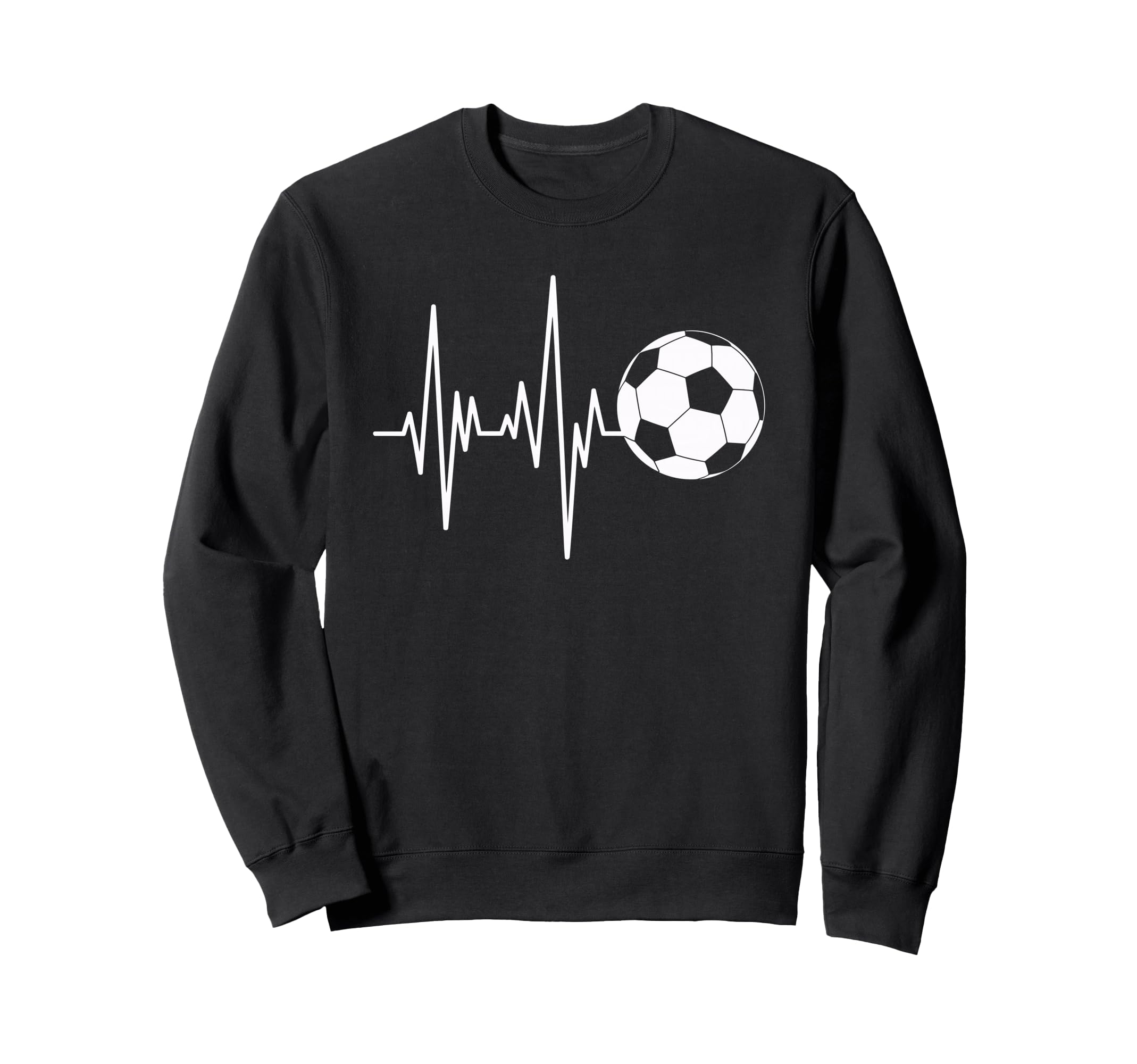 Soccer Heartbeat Ecg Ball Minimal Sweatshirt - Aesthetic Graphic Men Women - T-Shirt, Sweatshirt, Hoodie