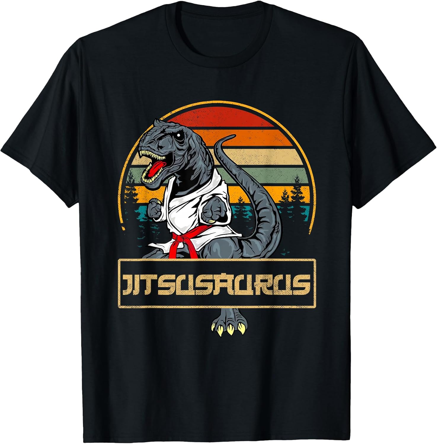 Jitsusaurus Funny Jiu Jitsu T-Rex BJJ MMA Martial - Adult & Kids T-Shirts, Sweatshirts & Hoodies apparel design preview 1