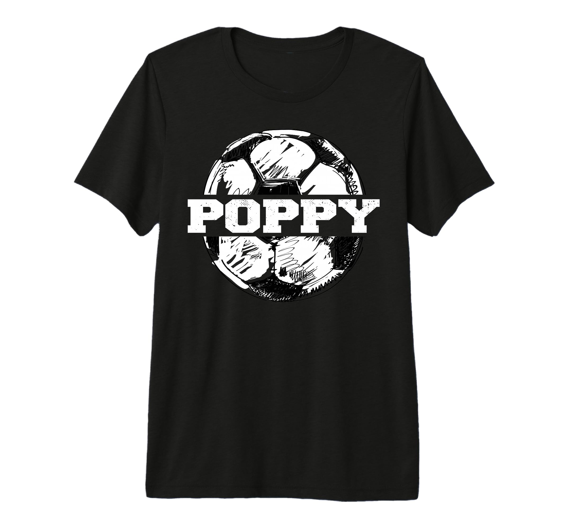 Mens Soccer Poppy Sketch Split Soccer T-Shirt - Custom Art Print Men Women - T-Shirt, Sweatshirt, Hoodie