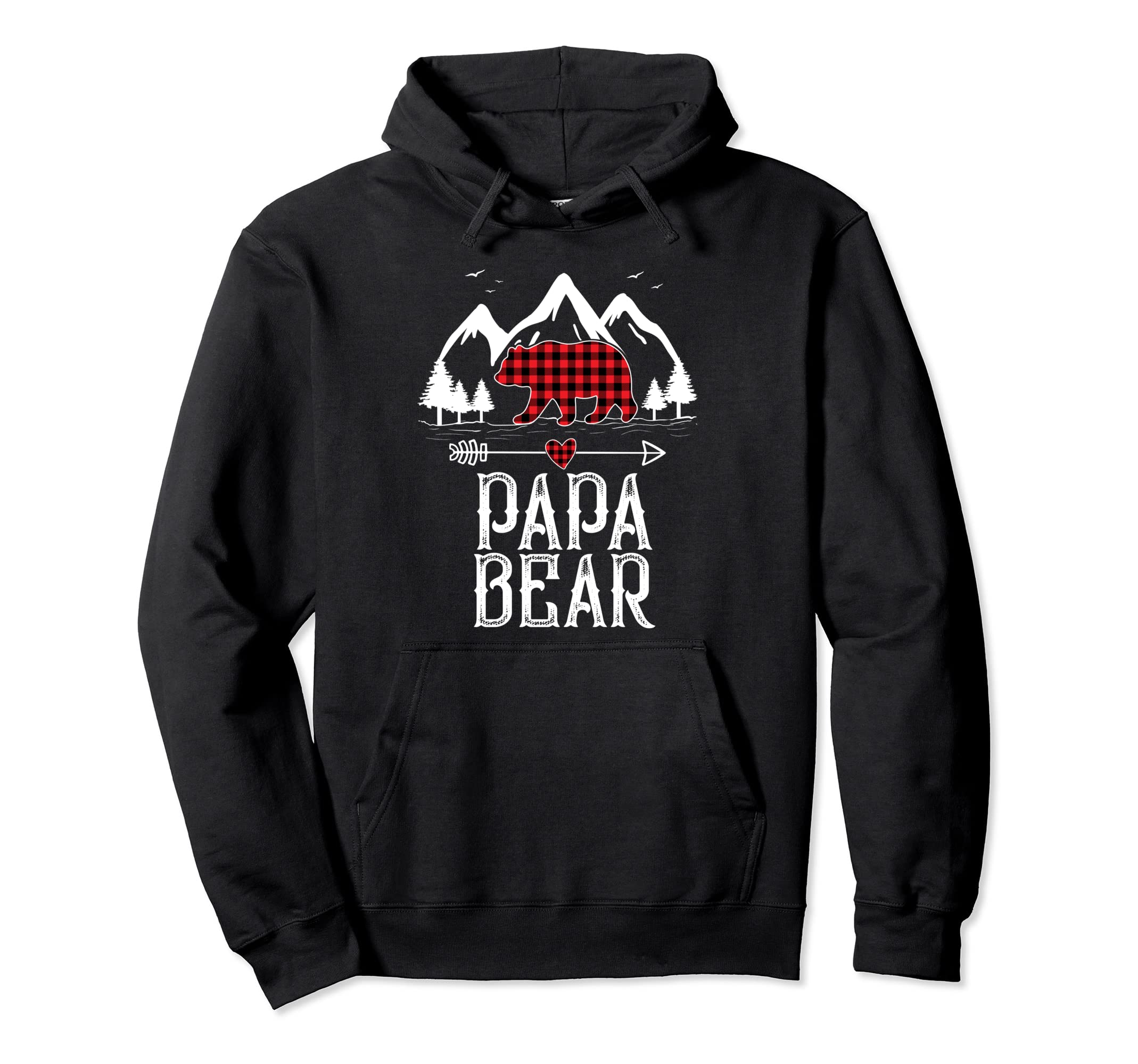 Red Plaid Papa Bear Matching Family Hoodie - Fun Novelty Design Unisex - T-Shirt, Sweatshirt, Hoodie
