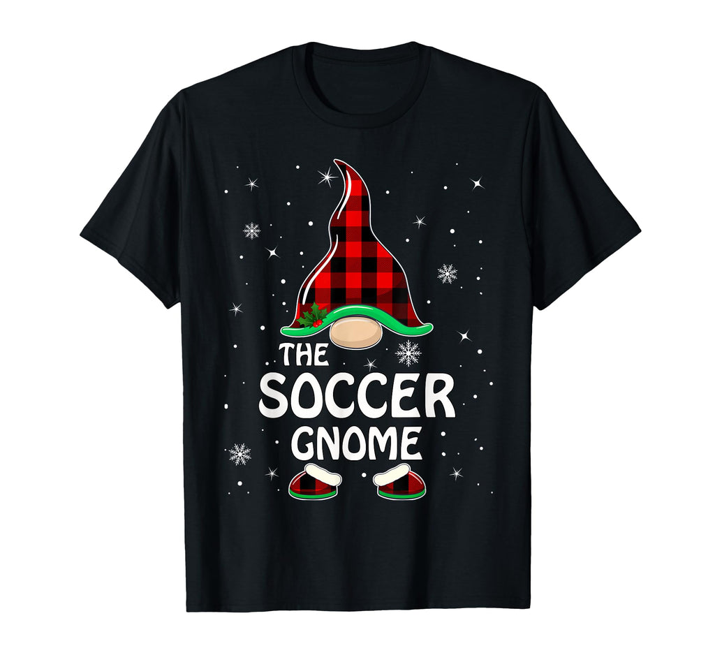 Soccer Gnome Buffalo Plaid Matching T-Shirt - Minimalist Print Men Women - T-Shirt, Sweatshirt, Hoodie