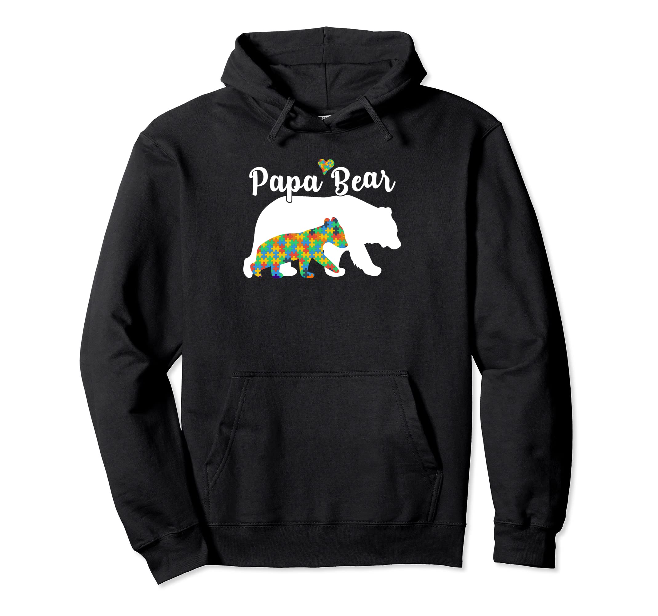 Papa Bear Autistic Support Autism Hoodie - Graphic Print Men Women - T-Shirt, Sweatshirt, Hoodie
