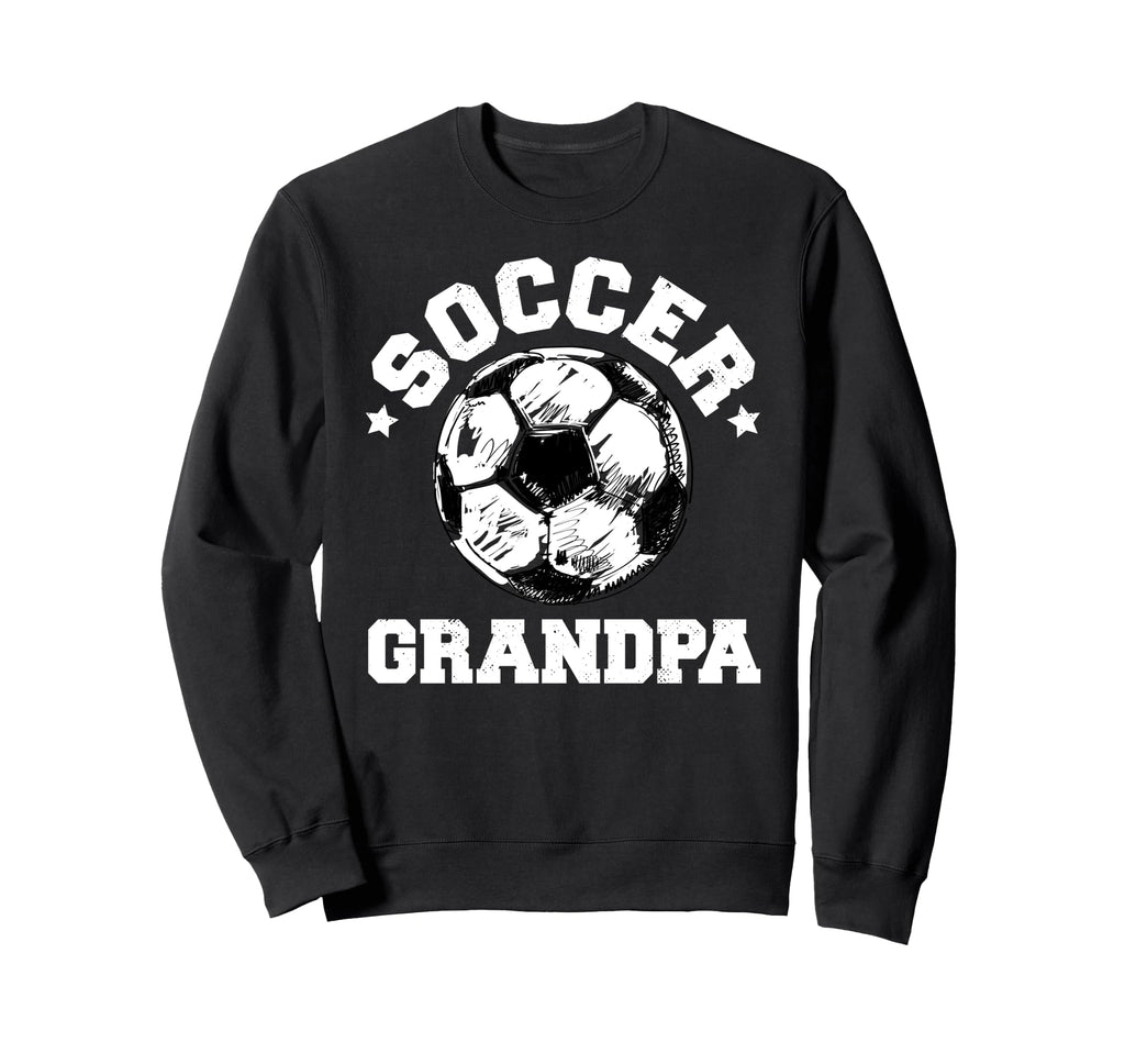 Soccer Grandpa Soccer Ball Distressed Sweatshirt - Graphic Print Men Women - T-Shirt, Sweatshirt, Hoodie
