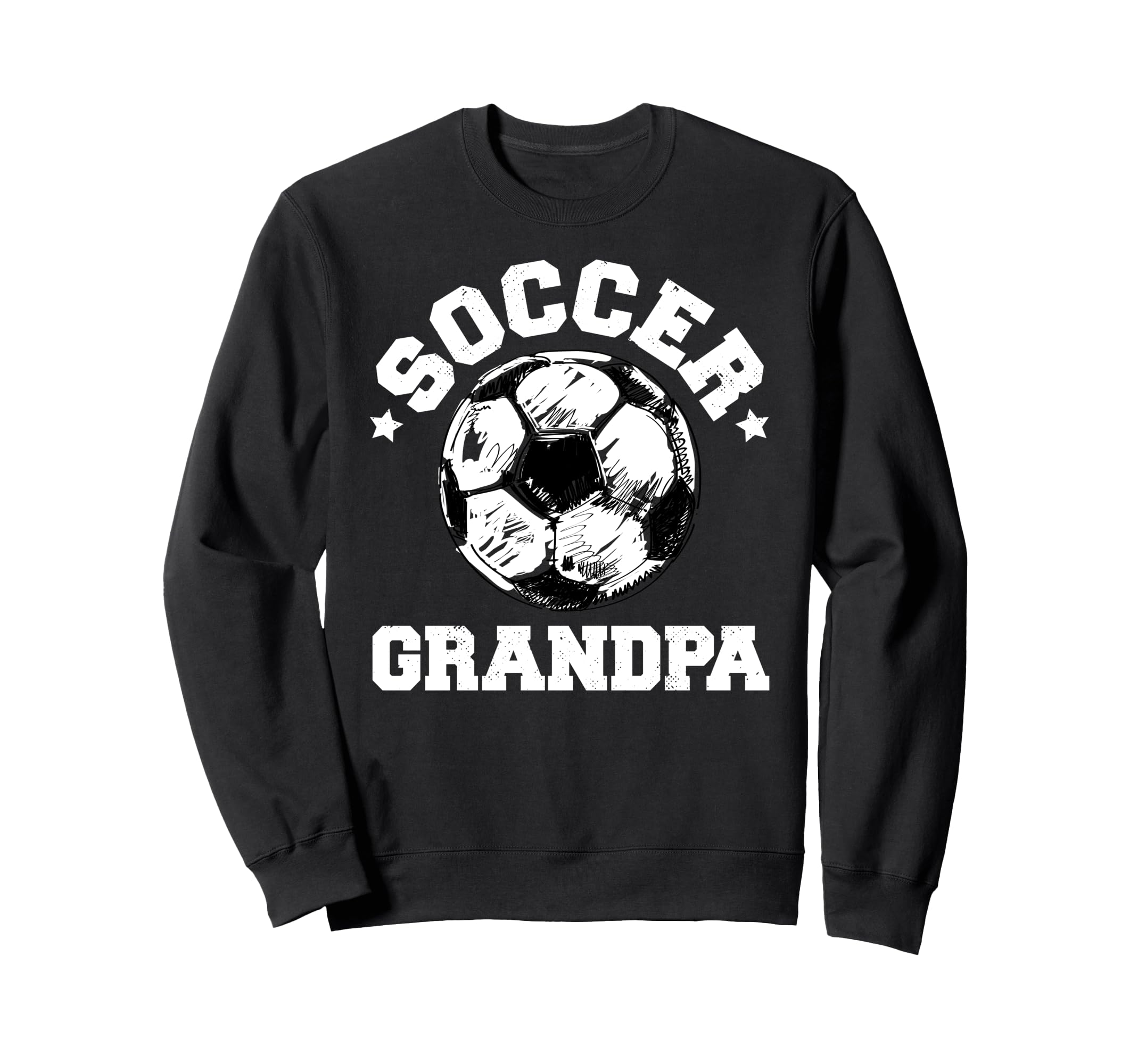 Soccer Grandpa Soccer Ball Distressed Sweatshirt - Graphic Print Men Women - T-Shirt, Sweatshirt, Hoodie