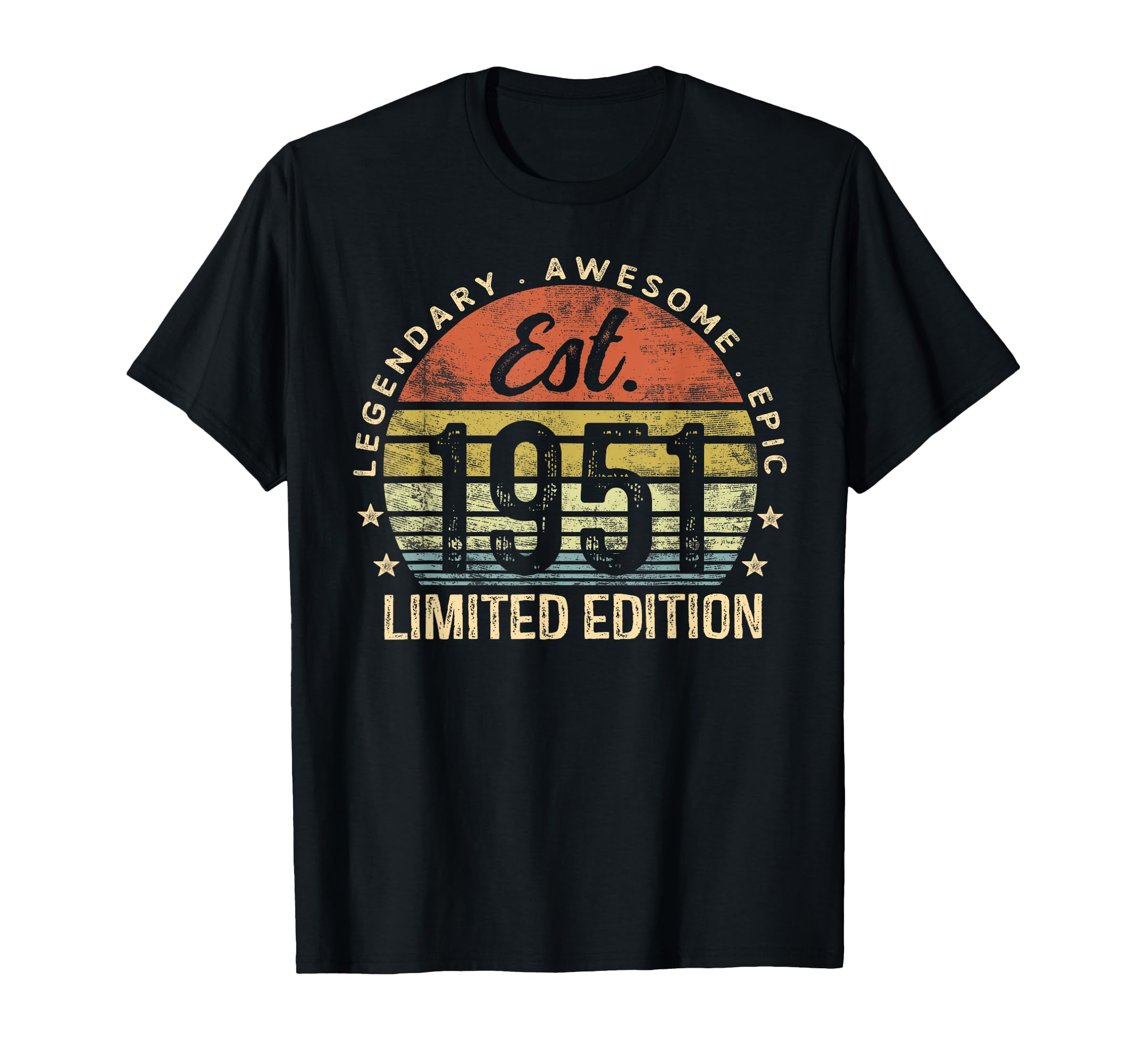 Est 1951 75Th Birthday 75 Year Old T-Shirt - Aesthetic Graphic Men Women - T-Shirt, Sweatshirt, Hoodie