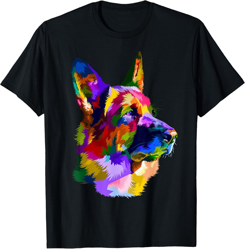 German Shepherd Pop Art Portrait for Dog Owners Small - Adult & Kids T-Shirts, Sweatshirts & Hoodies apparel design preview 1